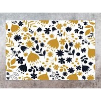 Honig Farbe Und Blumen Vinyl Matte, Bronze Bodenmatte, Marine Teppich, Linoleum Küchenmatte, Bereich Teppiche Matten von CoralHorizon