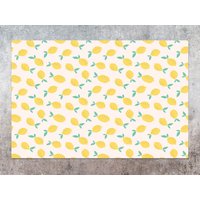 Lemonade Gelbe Zitrone Vinyl Matte, Bodenmatte, Grüner Vinylteppich, Zitronen-Linoleumteppich, Küchenmatte, Küchendekoration, Kunstmatte von CoralHorizon