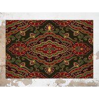 Rot Grüner Orientteppich, Vinyl Bodenmatte, Küchen Deko, Komfortmatte Rot Grüner Orientteppich, Vinyl Bodenmatte, Küchen Deko, Komfortmatte von CoralHorizon