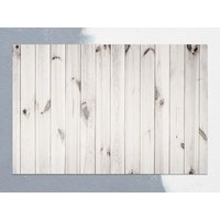 Weiße Retro Dielen Bodenmatte, Weißer Linoleum Teppich, Graue Vinyl Holz Pvc Matte, Vinylboden, Komfortmatte von CoralHorizon