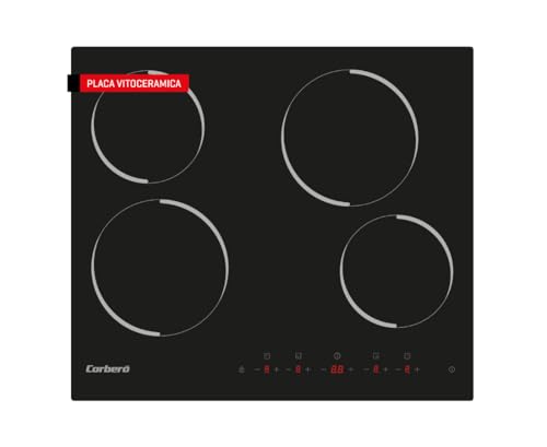 Corbero CCVM4604 Glaskeramik-Kochfeld mit 4 Zonen, Leistung 6000 W, Touch-Steuerung, Timer 99 Min, 9 Leistungsstufen, Sicherheitsabschaltung und Verriegelung Corbero CCVM4604 Glaskeramik-Kochfeld mit 4 Zonen, Leistung 6000 W, Touch-Steuerung, Timer 99 Min, 9 Leistungsstufen, Sicherheitsabschaltung und Verriegelung von Corbero