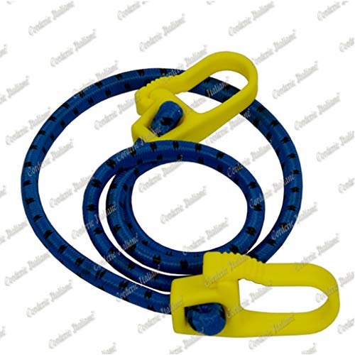 Corderie Italiane 6000693 – 00 allacciabagagli, 8 mm, 100 cm, 2-teilig, ABS Hook, blau von Corderie Italiane