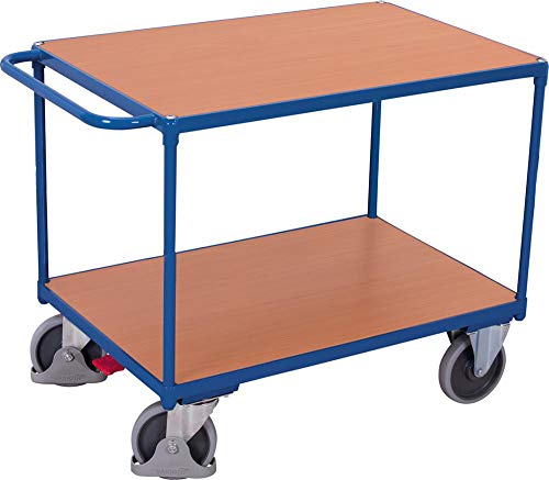 Schwerer Tischwagen mit 2 Ladeflächen Traglast (kg): 500 Ladefläche: 1200 x 800 mm RAL 5010 Enzianblau von Cordes