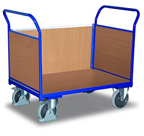 Dreiwandwagen mit Holz RAL5010 Enzianblau Kastenwagen Plattformwagen von VARIOfit