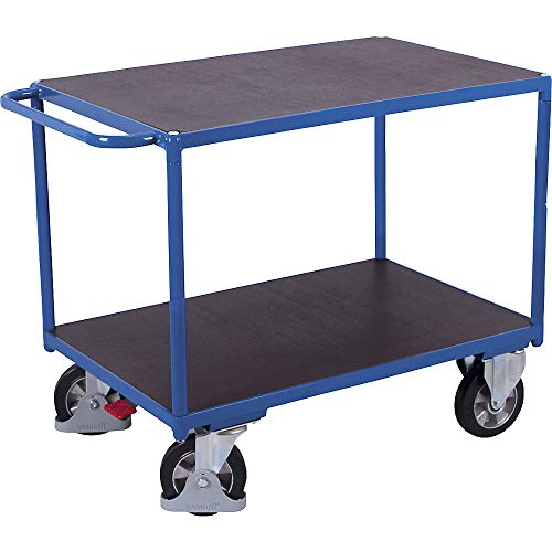 Schwerlast Tischwagen mit 2 Ladeflächen Traglast (kg): 1000 Ladefläche: 995 x 700 mm RAL 5010 Enzianblau von VARIOfit