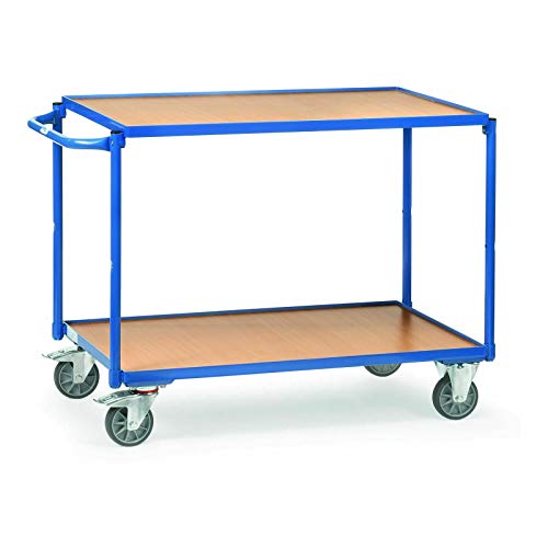 Tischwagen mit 2 Ladeflächen Traglast (kg): 250 Ladefläche: 985 x 590 mm RAL 5010 Enzianblau von Cordes