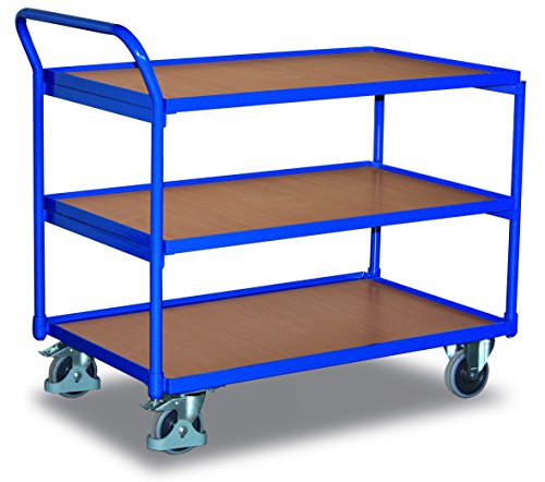 Tischwagen mit 3 Ladeflächen Traglast (kg): 250 Ladefläche: 985 x 590 mm RAL 5010 Enzianblau von Cordes