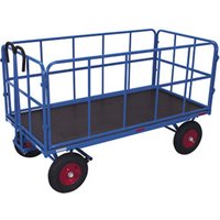 VARIOfit Handpritschenwagen mit 4 Rohrgitterwänden Vollgummibereifung 1.940 x 940 mm Traglast 1.250 kg von Cordes