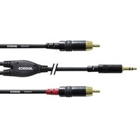 Cordial Audio Adapterkabel [1x Klinkenstecker 3.5mm - 2x Cinch-Stecker] 0.90m Schwarz von Cordial