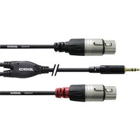 Cordial Audio Adapterkabel [1x Klinkenstecker 3.5mm - 2x XLR-Buchse] 3.00m Schwarz von Cordial
