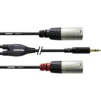 Cordial Audio Adapterkabel [1x Klinkenstecker 3.5mm - 2x XLR-Stecker] 3.00m Schwarz von Cordial