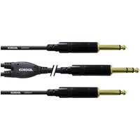 Cordial Audio Y-Kabel [1x Klinkenstecker 6.35mm - 2x Klinkenstecker 6.35 mm] 0.90m Schwarz von Cordial