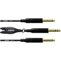 Cordial Audio Y-Kabel [1x Klinkenstecker 6.35mm - 2x Klinkenstecker 6.35 mm] 1.50m Schwarz von Cordial