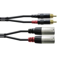 Cordial CFU 1,5 MC Audio Adapterkabel [2x XLR-Stecker - 2x Cinch-Stecker] 1.50m Schwarz von Cordial