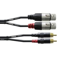 Cordial CFU 3 FC Audio Adapterkabel [2x XLR-Buchse - 2x Cinch-Stecker] 3.00m Schwarz von Cordial