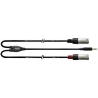 Cordial CFY 3 WMM-LONG Audio Adapterkabel [1x Klinkenstecker 3.5mm - 2x XLR-Stecker] 3.00m Schwarz von Cordial