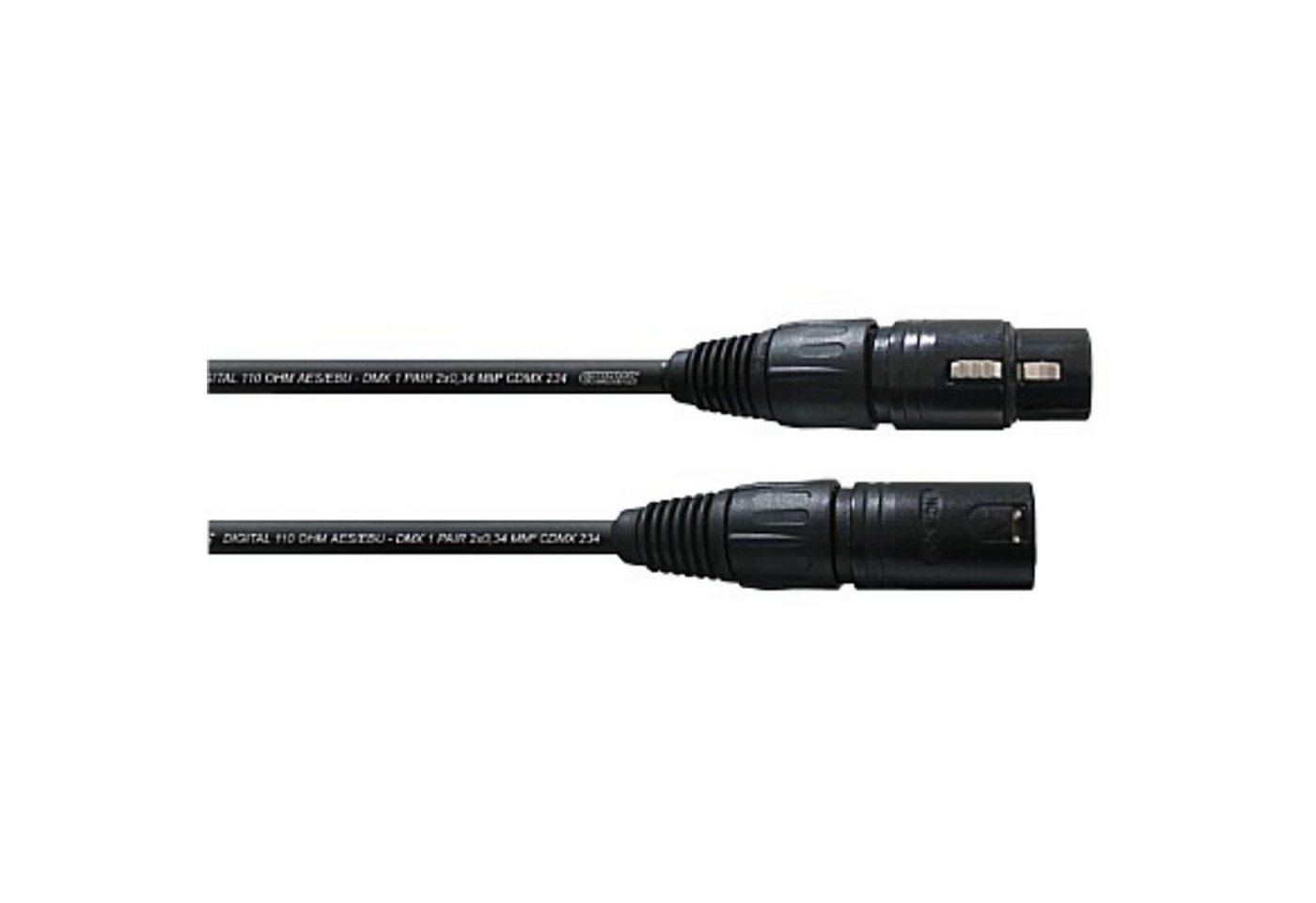 Cordial Lampen-Verbindungskabel, DMX AES/EBU Kabel XLR, 3m Neutrik-Stecker, schwarz von Cordial