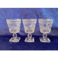 3Er Set Park Lane Colony Clear Wine Gläser Schnaps Cocktail Gläser-4 Unzen von CordovaVintage