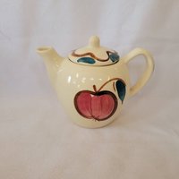 Vintage Purinton Keramik 2 Tasse Individuelle Teekanne Apfel & Birnen Design von CordovaVintage