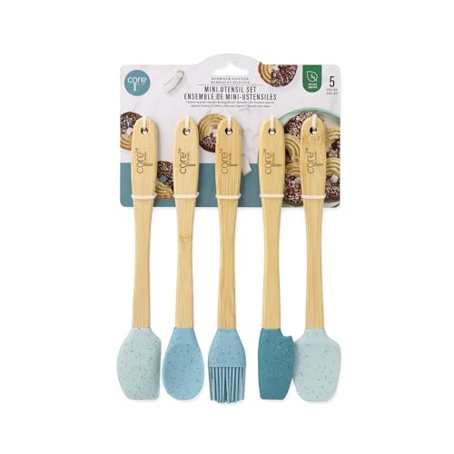 Core Kitchen 21 cm 5-teiliges Mini-Utensilien-Set aus Bambus & Silikon – hitzebeständige, BPA-freie Küchenhelfer – Speckle French Blue, gedecktes Blaugrün, Macaron Core Kitchen 21 cm 5-teiliges Mini-Utensilien-Set aus Bambus & Silikon – hitzebeständige, BPA-freie Küchenhelfer – Speckle French Blue, gedecktes Blaugrün, Macaron von Core Kitchen