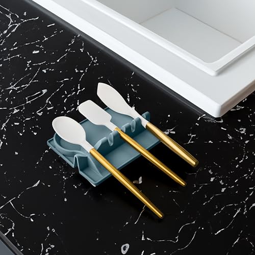 Core Kitchen - Silikon-Utensilienablage mit Löffelhalter – Sterling von Core Kitchen