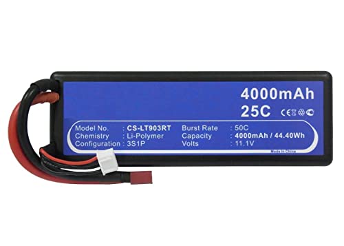 CoreParts Battery for Cars 44.40Wh Li-Pol 11.1V 4000mAh, W125989767 (44.40Wh Li-Pol 11.1V 4000mAh Hard Case Black for RC Cars CS-LT903RT) von CoreParts