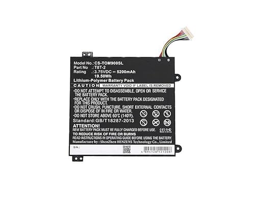 CoreParts Ersatzteil Battery for Toshiba Tablet 19.50Wh Li-ion 3.75V 5200mAh, W125994204 (19.50Wh Li-ion 3.75V 5200mAh Black for Toshiba Tablet Satellite Click Mini L9W-B, Satellite Click Mini L9W-B) von CoreParts