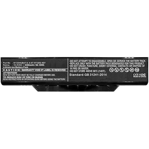 CoreParts Laptop Battery for Clevo 56WH Li-ion 10.8V 5.2Ah for, W125873150 (56WH Li-ion 10.8V 5.2Ah for Clevo, W130EV, W130EW, W130Ex) von CoreParts