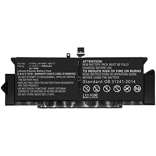 CoreParts Laptop Battery for Dell 62.70Wh Li-Pol 11.4V 5500mAh, W125993407 (62.70Wh Li-Pol 11.4V 5500mAh Black for Dell Notebook, Laptop Latitude 7410) von CoreParts