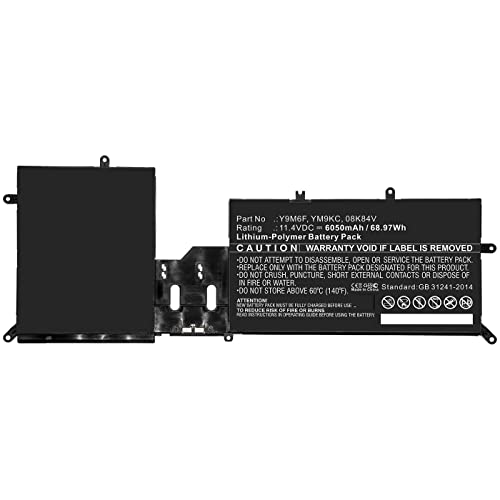 CoreParts Laptop Battery for Dell 68.97Wh Li-Pol 11.4V 6050mAh, W125993409 (68.97Wh Li-Pol 11.4V 6050mAh Black for Dell Notebook, Laptop Alienware M15 ALW15M-D4505B, Alienware M15) von CoreParts