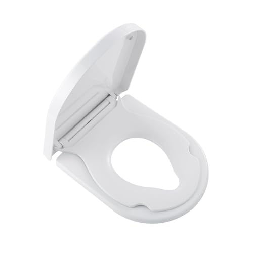 Coree Toilettendeckel mit Absenkautomatik, WC-Sitz mit Kindersitz, Einfache Montage | Quick-Release-Funktion, Toilettensitz für Familie D-Form, U-Form, Klodeckel, Klobrille Weiß von Coree