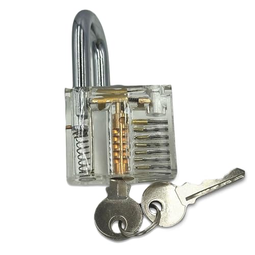 Corintian Lockpicking Werkzeuge - Ideal für Lockpicking Anfänger - Transparentes Schloss - Lockpicking Pistole (Transparentes Schloss) von Corintian