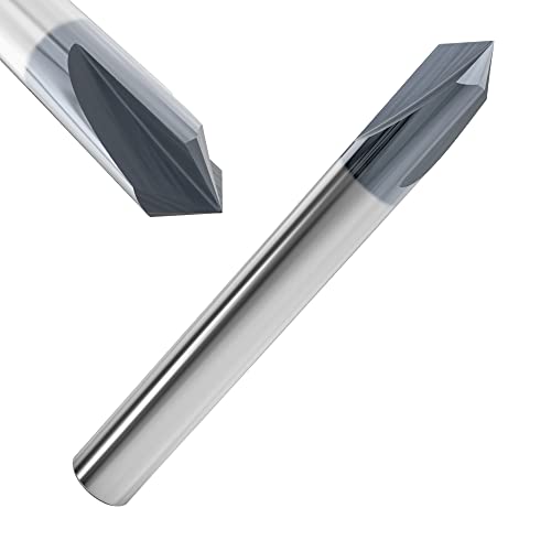 Corintian VHM Fasenfräser mit AlTiN Beschichtung, Ø 3-12mm, 60-120° Winkel, 3 Schneiden, High Performance Cutting HPC geeignet (12mm, 60° Winkel) von Corintian