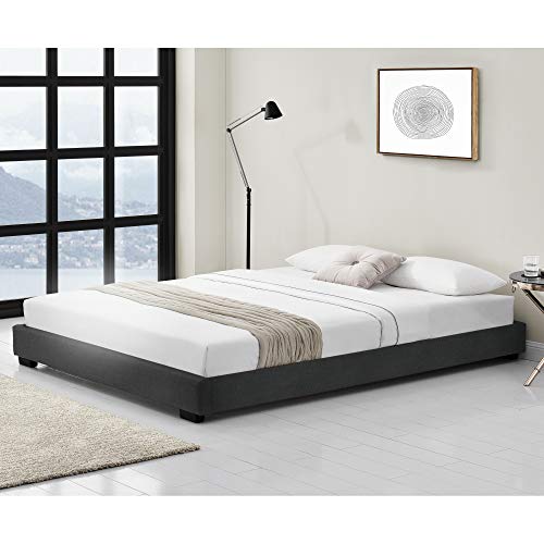 Corium Kunstlederbett Polsterbett aus Kunstleder Bettgestell mit Lattenrost 140x200 cm Bett inkl. Lattenrahmen Doppelbett Jugendbett Lederimitat in Schwarz von Corium