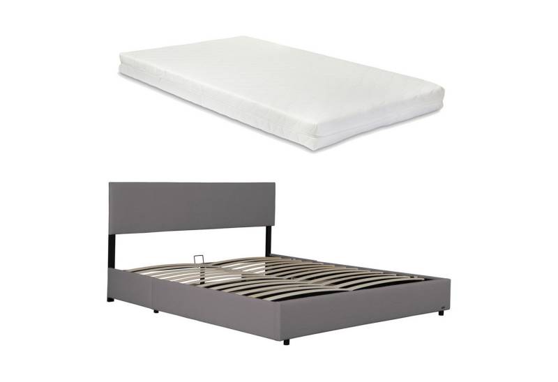 Corium Polsterbett, »Juva« Cord mit Matratze und Lattenrost 160x200 cm Grau von Corium