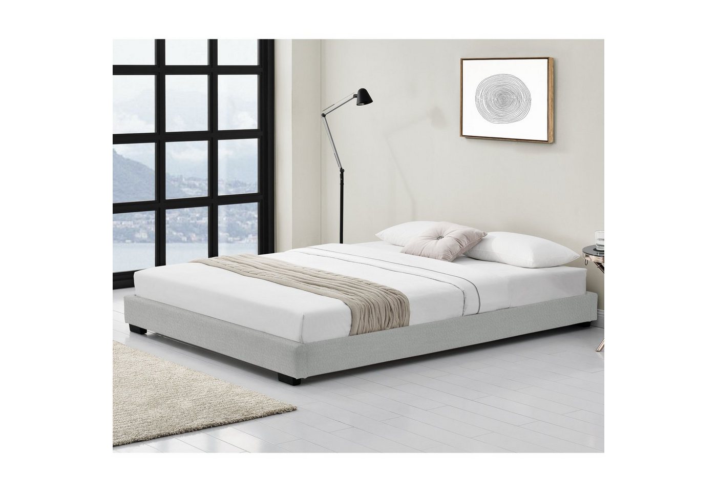 Corium Polsterbett, »Masari« Modernes Bett 140x200cm mit Lattenrost weiß Kunstleder von Corium