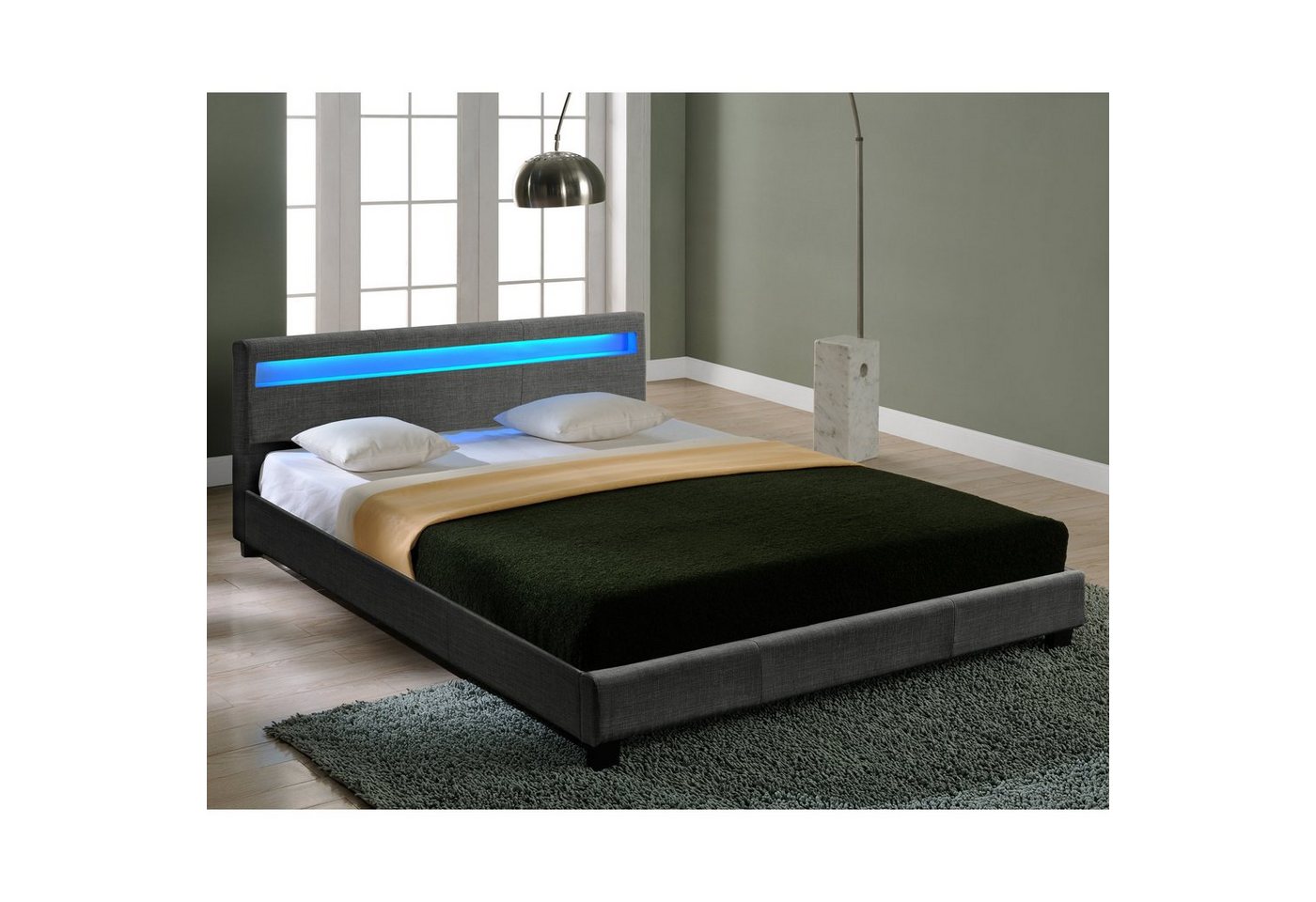 Corium Polsterbett, »Skagen« LED Doppelbett 140x200cm von Corium