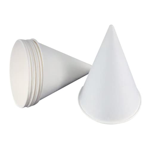 Weiße Papierkegelbecher, 142 ml, für rasiertes Eis, Smoothies, Bürowasser, 100 Stück von Corkwaw