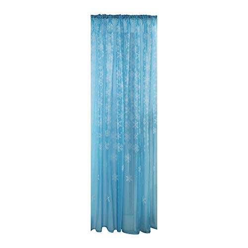 Corlidea Weihnachtsdeko Schneeflocke Vorhang Tüll Fenster Behandlung Voile Drapieren Volant Store Mit Kräuselband Modern (Sky Blue One Size) von Corlidea