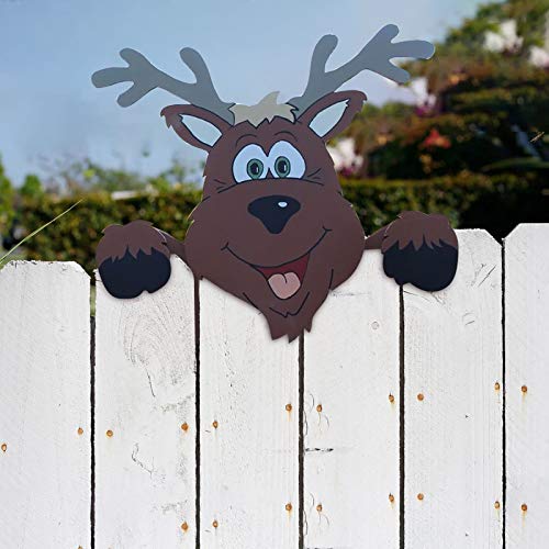 Corlidea Weihnachtsdeko Zaun Tierzaun Peeker Weihnachtsdekoration Outdoor Festlichkeit zum Zuckerdekor 4 (2 Coffee One Size) von Corlidea