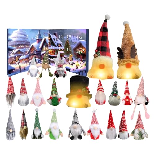 Gnome Adventskalender 2025, Weihnachts-Countdown-Kalender mit 24 Plüschzwergen zum Sammeln, Weihnachtsmannfiguren, Dekoration für den Weihnachtsbaum Gonks Dwarf von Corlidea