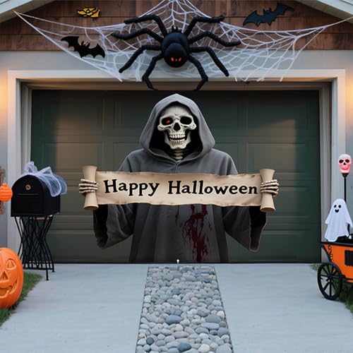 Halloween-Dekoration für Garagentor, Abdeckung für Garagentore, Halloween, große gruselige hängende Kulisse, Karneval, Banner, Wanddekoration, für den Außenbereich, Garten Halloween-Dekoration für Garagentor, Abdeckung für Garagentore, Halloween, große gruselige hängende Kulisse, Karneval, Banner, Wanddekoration, für den Außenbereich, Garten von Corlidea