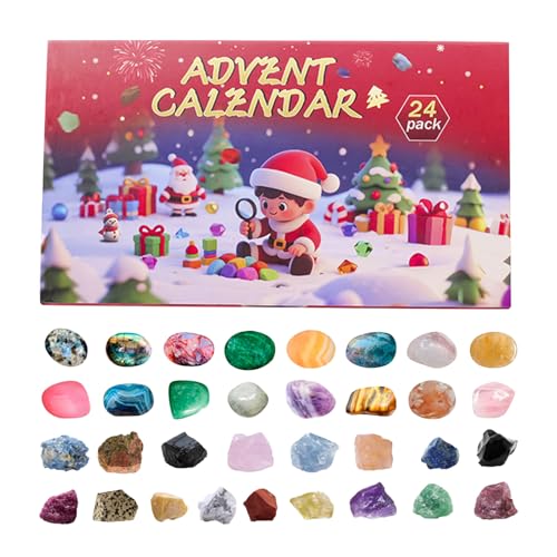 Kristall-Adventskalender für Kinder, National Geographic Rock Collection mit 24 Edelsteinen und Heilsteinen, Geschenk für Jungen Mädchen Erwachsene von Corlidea