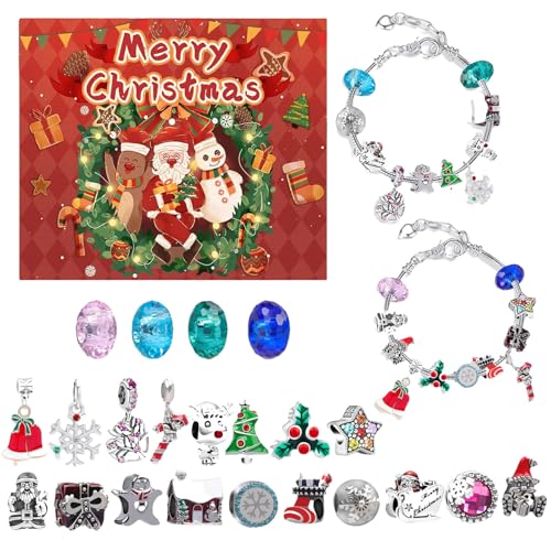 Weihnachts-Adventskalender Armbänder für Mädchen, Charm-Armbänder, Countdown-Kalender, DIY-Schmuckherstellungsset für Erwachsene, Frauen, Teenager Weihnachts-Adventskalender Armbänder für Mädchen, Charm-Armbänder, Countdown-Kalender, DIY-Schmuckherstellungsset für Erwachsene, Frauen, Teenager von Corlidea