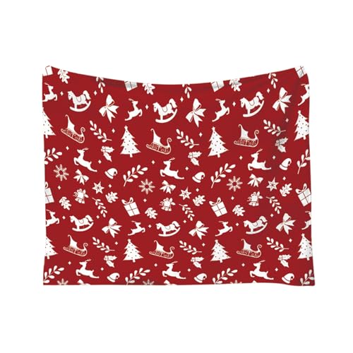 Corlidea Weihnachtsdekoration, Flanell, Weihnachtsdecke, für Nickerchen, Büro, Klimaanlage, Decke für Haus, Sessel, skandinavischer Hund (Red One Size) von Corlidea