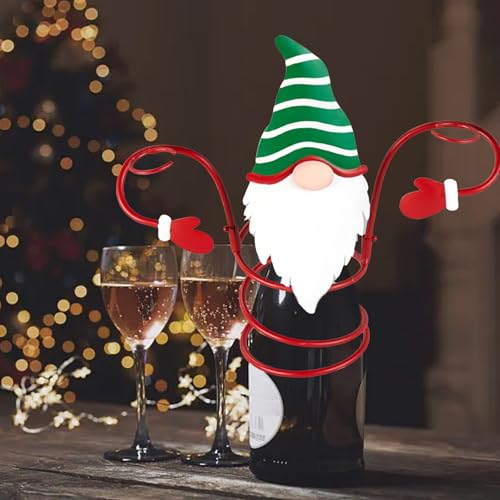 Weinglashalter für Weihnachten, Weinflaschenhalter, Weihnachtsmann, Schneemann, Gnome, Dekoration, einzigartige Dekoration für Zuhause, Schrank, Arbeitsplatte, Regale von Corlidea