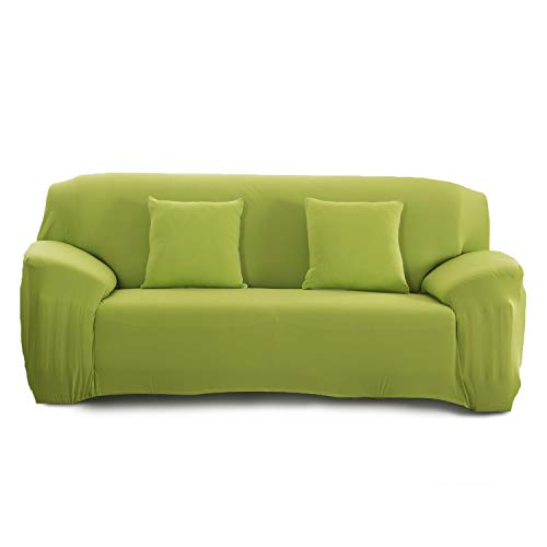Cornasee Elastischer Sofabezug 3 Sitzer, Sofa-Überwürfe Sofahusse Couchhusse Spannbezug für Sofa mit Armlehne,Grün von Cornasee