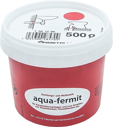 Cornat Aqua-Fermit Dichtungs-und Muffenkitt, besonders geeignet zum Einkitten von Wasch/Klosettbecken im Anschlussbereich an die Kanalisation, 500 g, 1 Stück, T381296 von Cornat