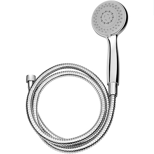 Cornat Brause-Set "Reina" - Handbrause 100 mm - 150 cm Schlauch - 5 Strahlarten: Normal-, Massage- & Softstrahl - Anti-Kalk & Wasserspareinsatz - verchromt / grau / Duschkopf mit Schlauch / TECB3435 von Cornat