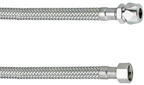 Cornat Flexibler Verbindungsschlauch - 500 mm Länge - 3/8 Zoll IG, Ø 8 mm - Hochwertige Edelstahl-Umflechtung / Anschlussschlauch für Durchlauferhitzer / Flexschlauch / T317337270, Silber von Cornat